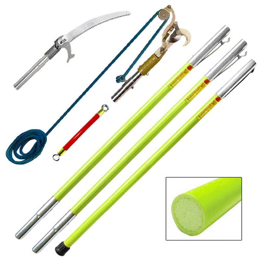 Jameson 18' Fiberglass Pole Pruner/Saw Package (JE Series w/16" Blade) with Quick Change Adapters