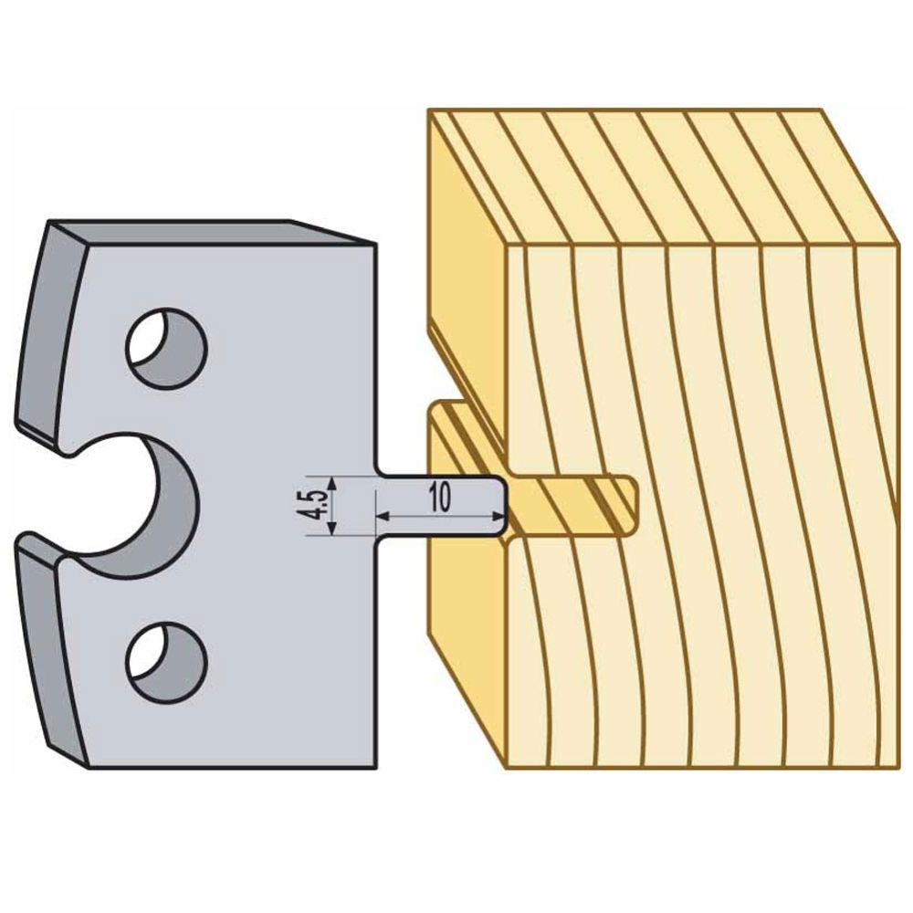 Logosol 40mm M2 HSS Profile Knives (4mm Pair) 4.5mm Female T&G