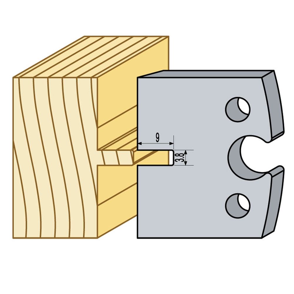 Logosol 40mm M2 HSS Profile Knives (4mm Pair) 3.8mm Male T&G