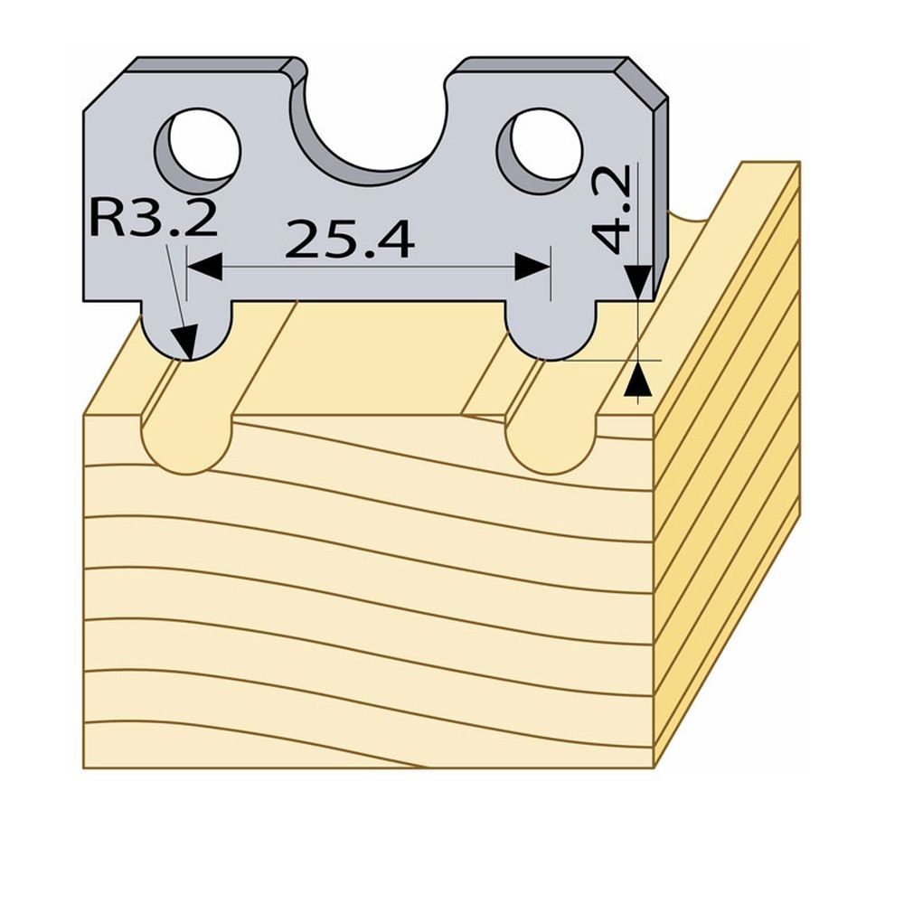 Logosol 40mm M2 HSS Profile Knives (4mm Pair) Flooring Relief