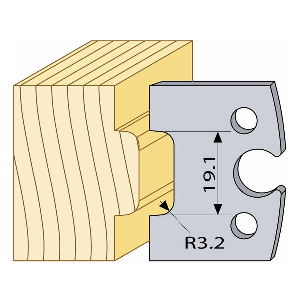 Logosol 40mm M2 HSS Profile Knives (4mm Pair) 94642