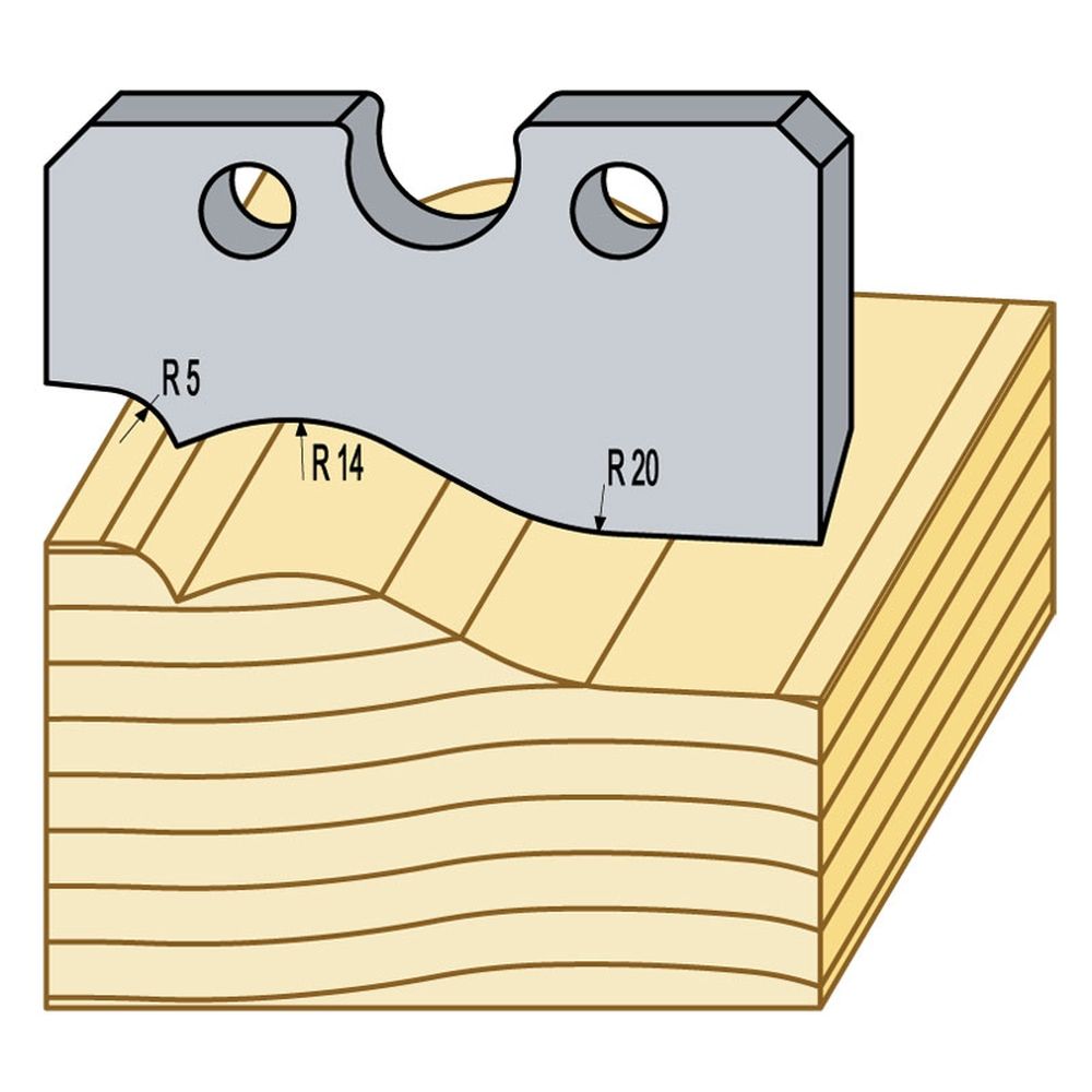 Logosol 50mm M2 HSS Profile Knives (4mm Pair) Haga
