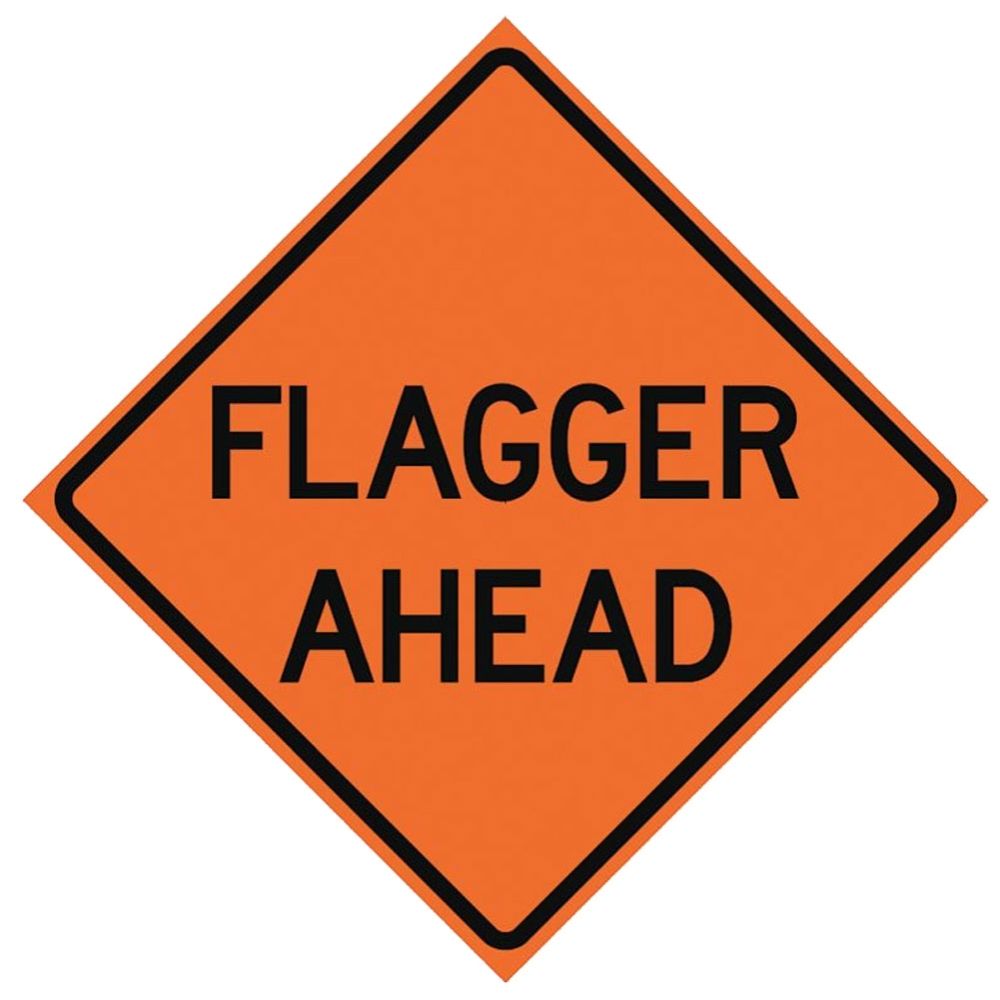 Dicke Safety 36" Roll-Up Safety Sign "Flagger Ahead"