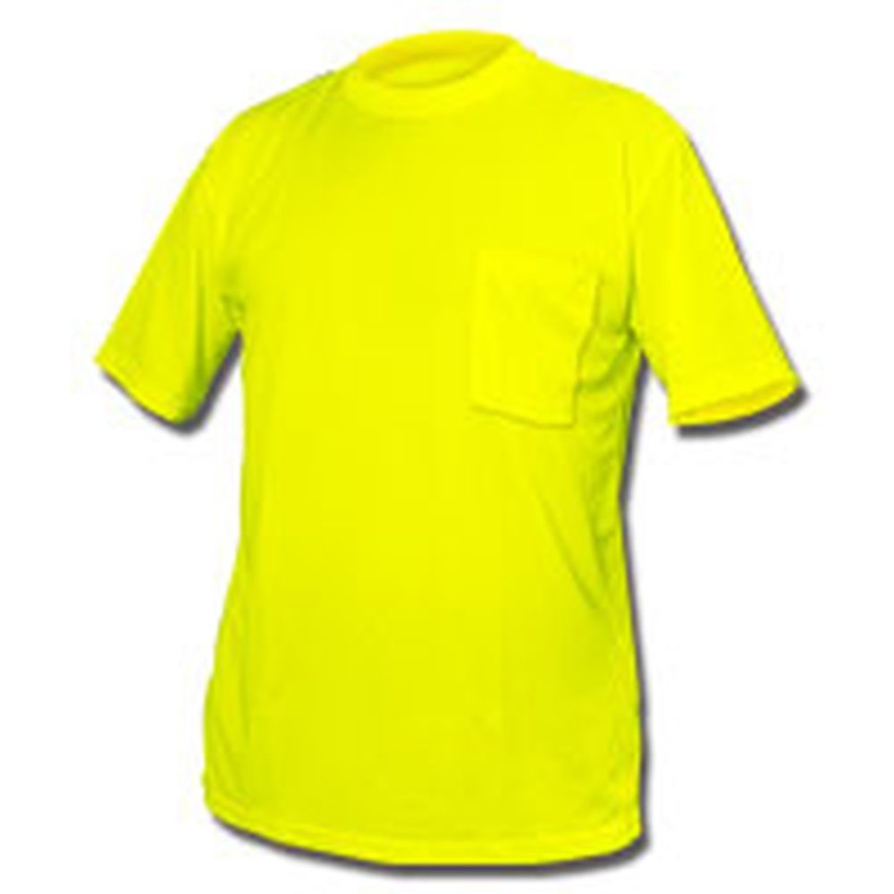 Dicke Hi-Vis Moisture Wicking Safety T-Shirt with Pocket (Lime Yellow)