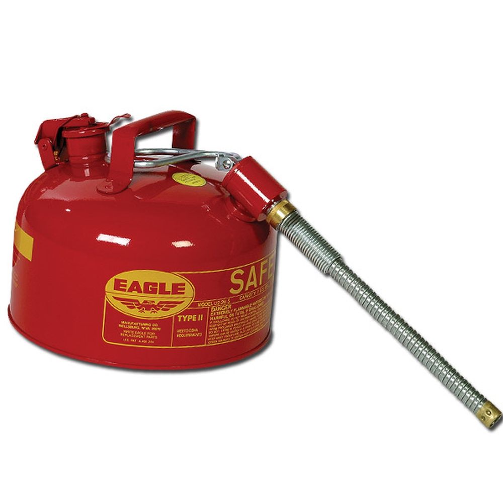 Eagle 2-1/2 Gallon Type II Steel Safety Gas Can (Red)