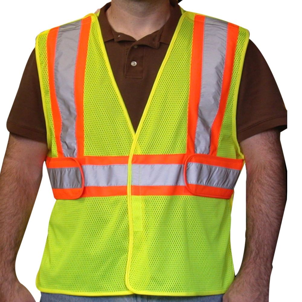 Dicke Class II Hi-Vis 5-Point Tear Away Mesh Safety Vest (Lime Yellow)