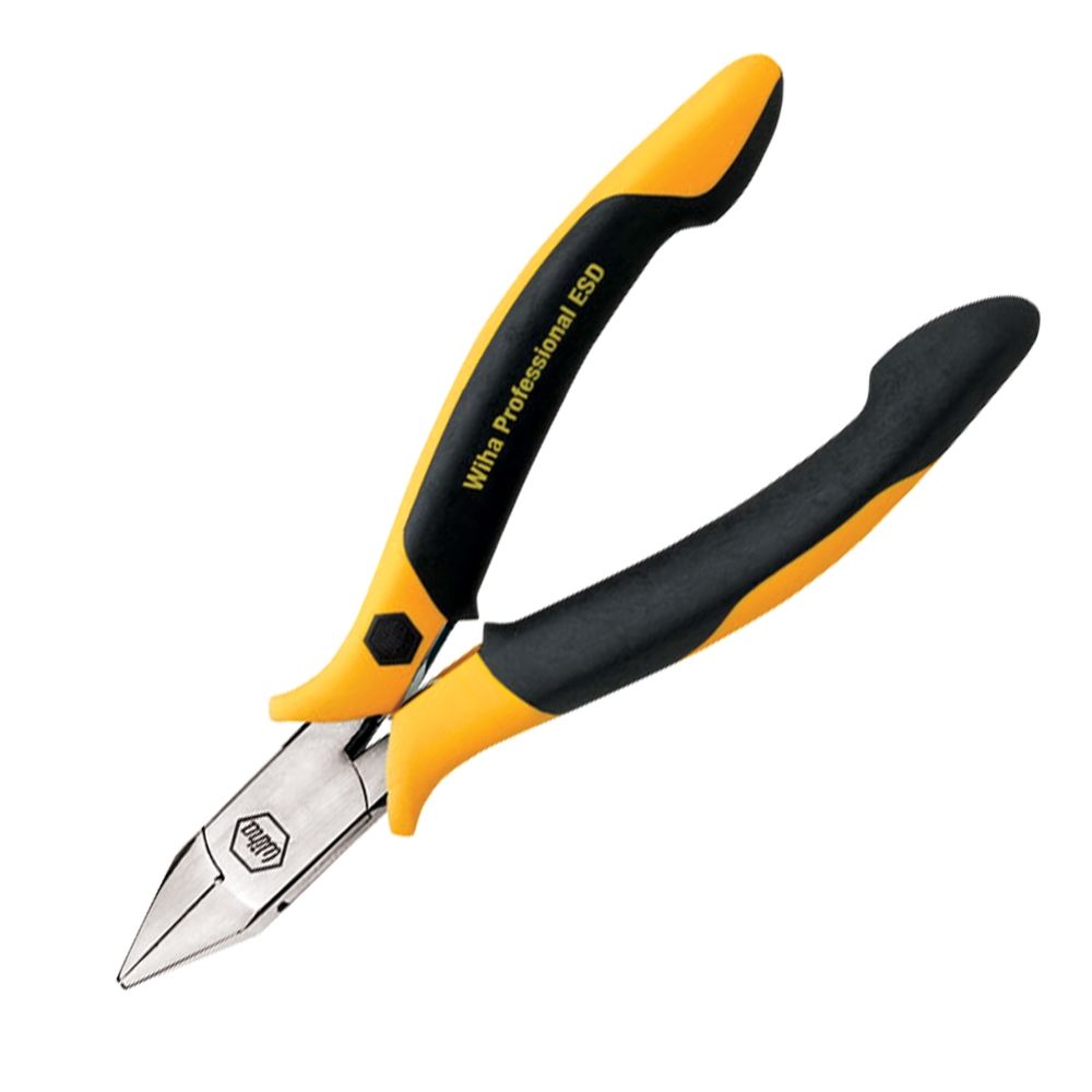 Wiha Esd Prec Tapered Head Semi Flush Cutters - 32703