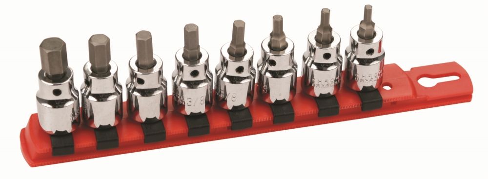 Wiha Hex Inch Socket Set 3/8" Sq Drive 8Pc