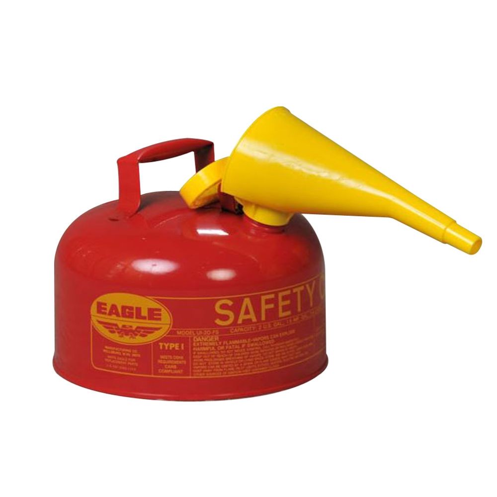 Eagle 2 Gallon Type I Steel Safety Gas Can (Red) CARB Approved