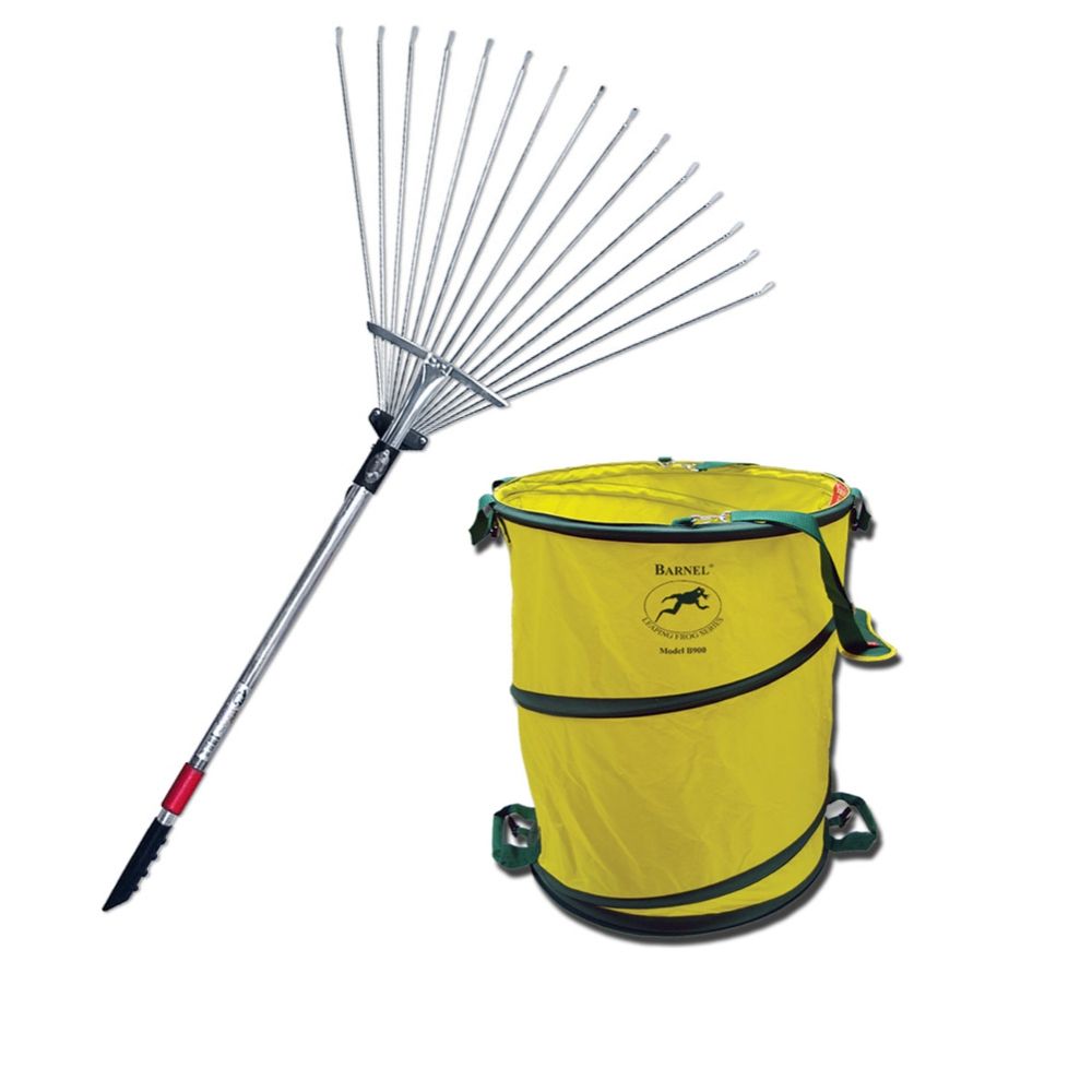 Barnel Telescopic Steel Rake & Collapsible Debris Container (43 Gallon ...