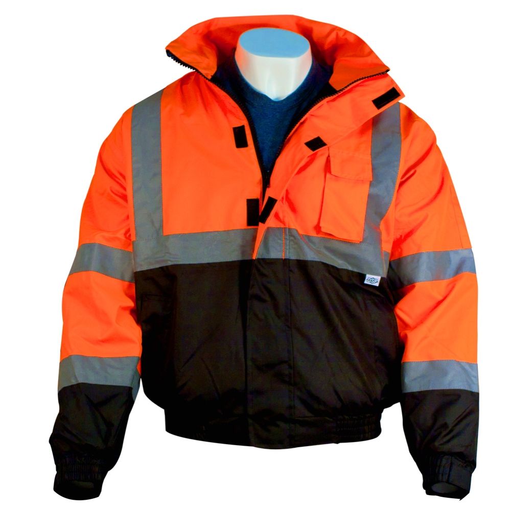 Dicke Class III Hi-Vis Safety Bomber Jacket (Orange)