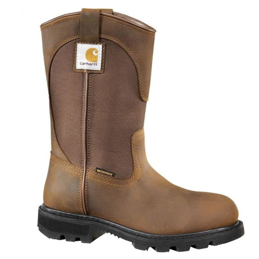 Carhartt 10" Women's Steal Toe Waterproof Wellington Boots (Brown)