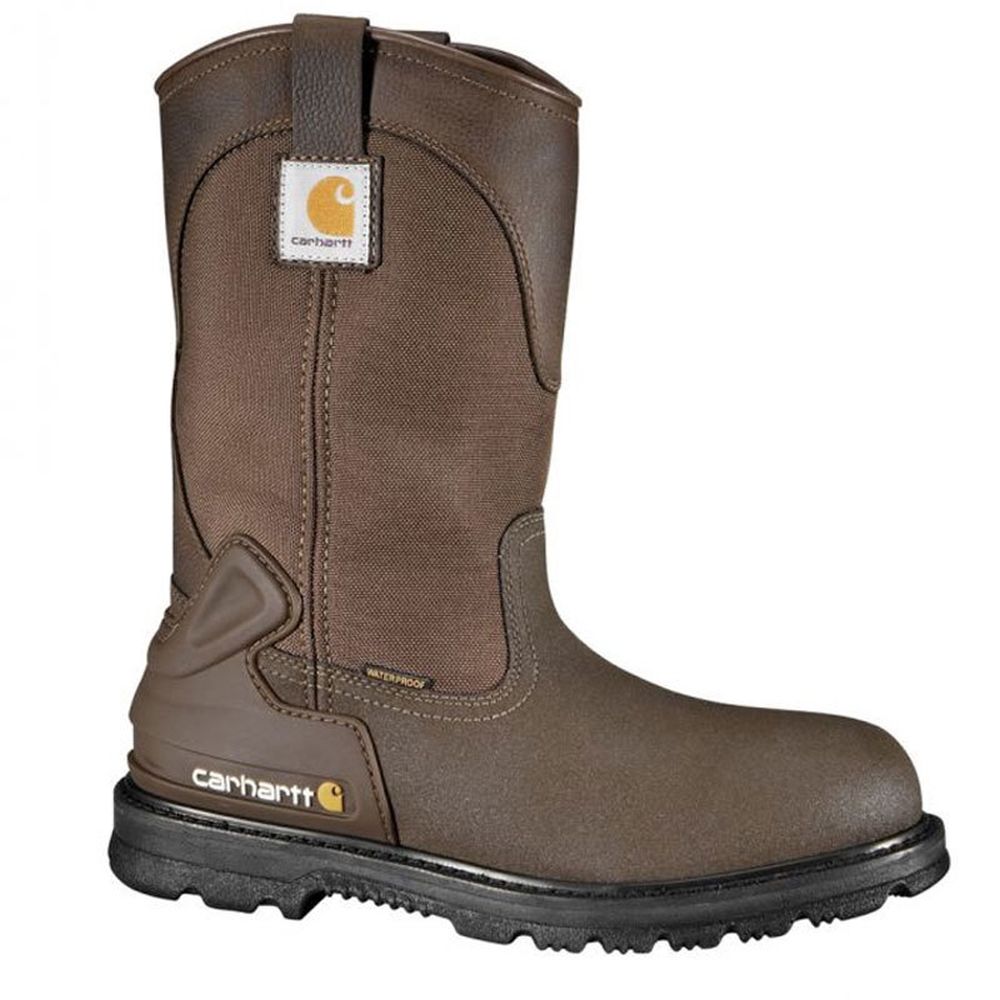 Carhartt 11" Steel Toe Waterproof Wellington Boots (Brown)