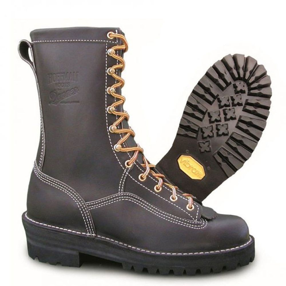 Hoffman 10" Trooper Lineman Vibram Non-Insulated Boots (Brown)