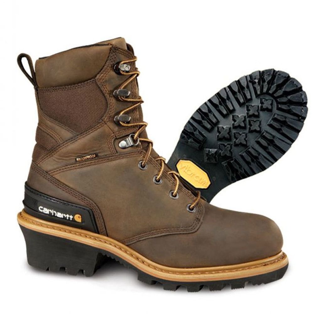 Carhartt 8" Insulated Composite Toe Climbing Boots (Brown)