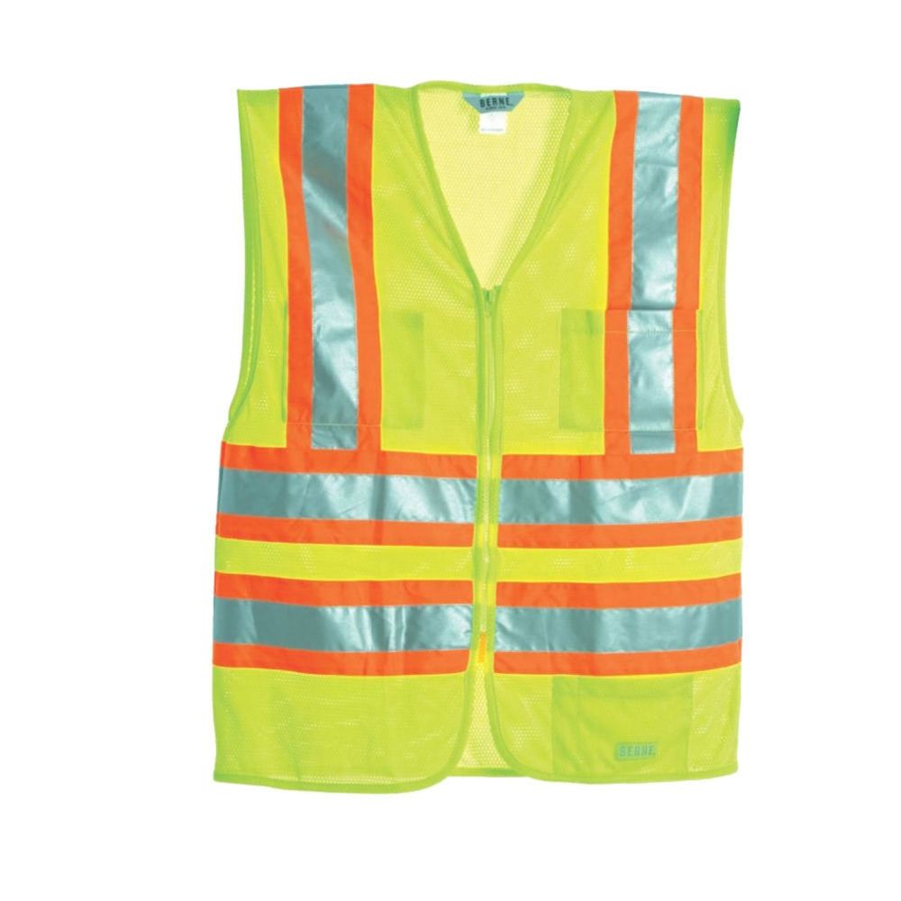 Berne Class II Hi-Vis Multi-Color Mesh Safety Vest (Yellow)
