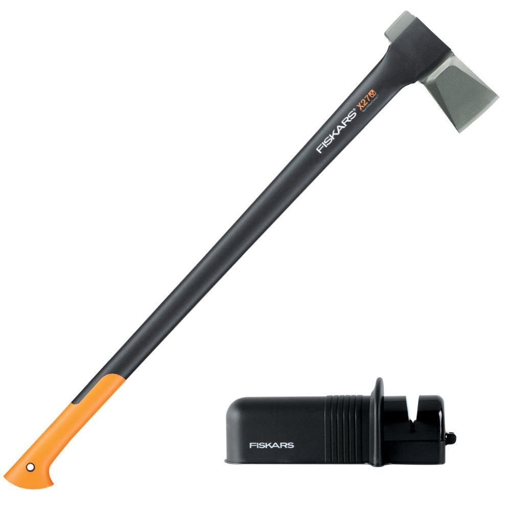 Fiskars Sharpener With X27 Super Splitting Axe (4 lbs) with 36" Handle
