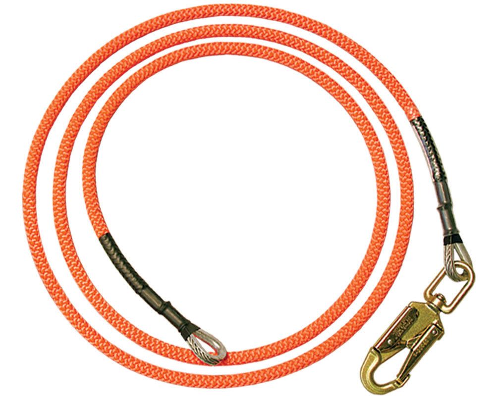 Climb Right 1/2" X 8' Steel Core Lanyard Kit – Flipline 75221 With Swivel Snap For Arborists