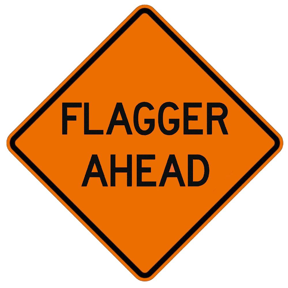 Dicke Safety 48" Roll-Up Safety Sign "Flagger Ahead"