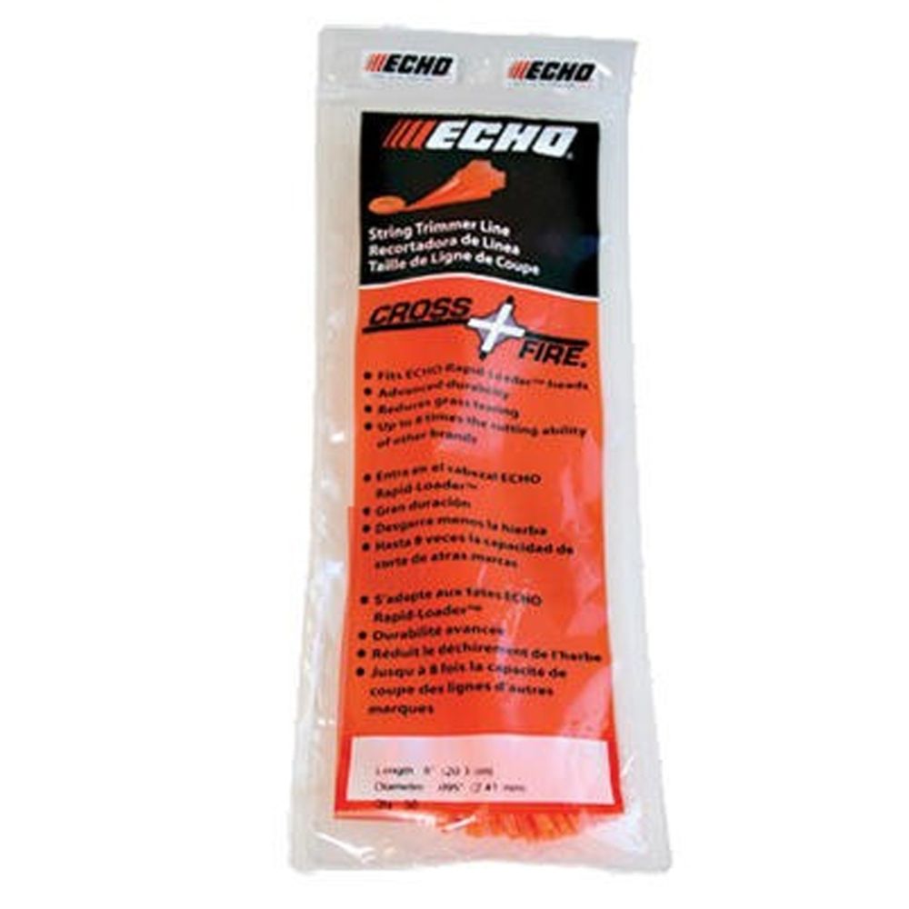 Echo 50 Count 8" .095 Cross Fire Trimmer Line W/ Pouch