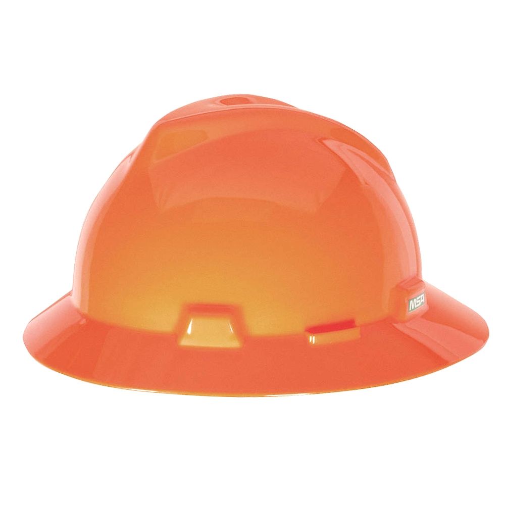 MSA V-Gard Full Brim Hard Hat (Hi-Vis Orange)