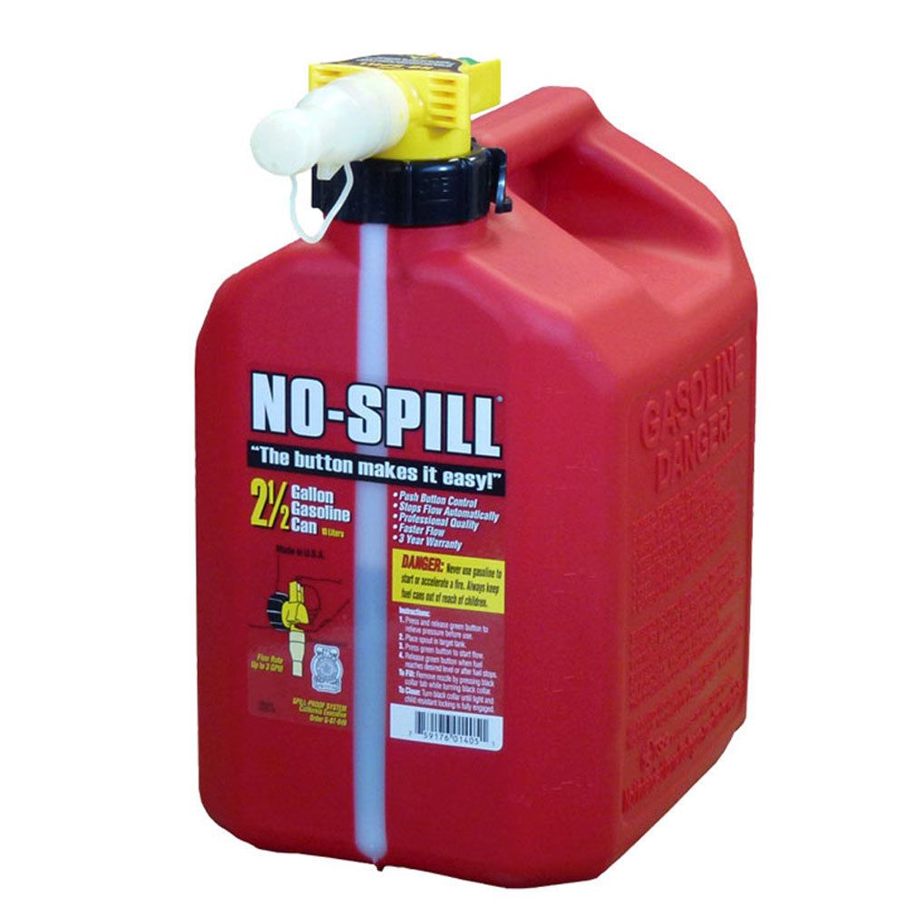 No-Spill 2-1/2 Gallon Gas Can (Red) CARB Approved