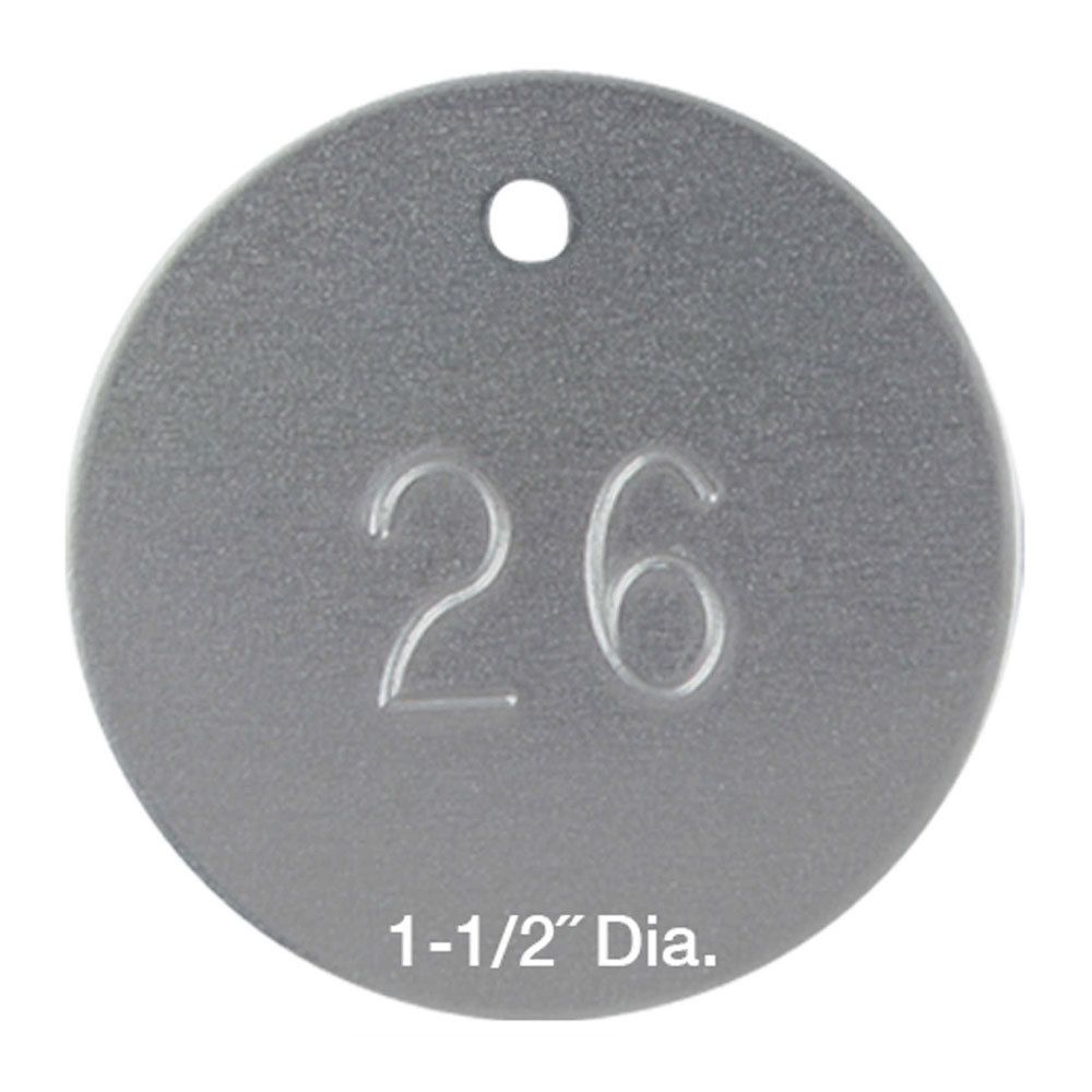 Round 1-1/2" Diameter Numbered Aluminum Tags (1-1000)
