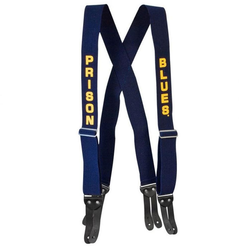 Prison Blues X-Back Button Suspenders