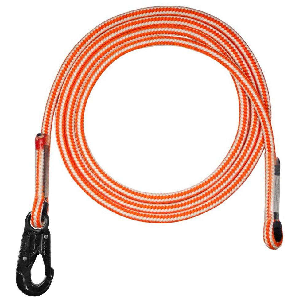 ArborMAX Safety Blue Hi-Vee Positioning Lanyard with Aluminum Rope Snap