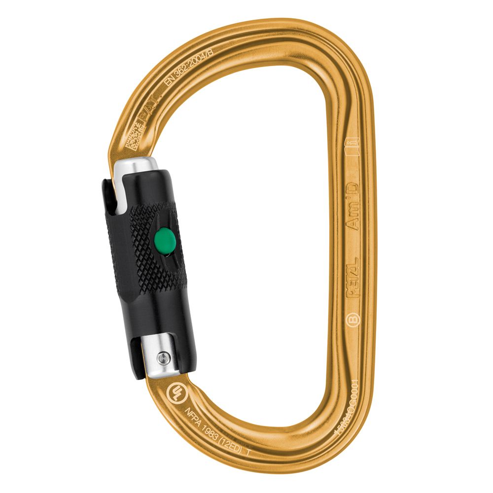 Petzl Am'D Ball-Lock Aluminum Carabiner (Gold) M34A BLY