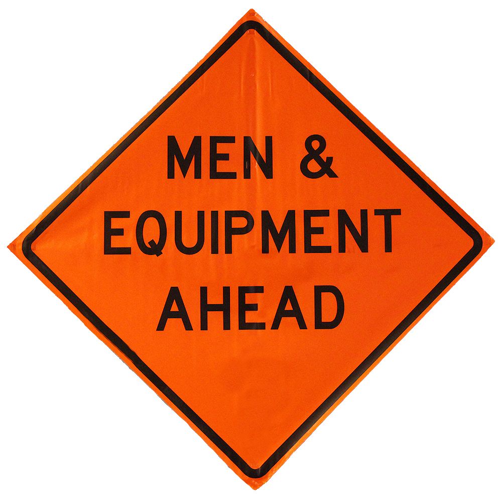 Dicke Safety 48" Roll-Up Safety Sign "Men & Equipment Ahead"