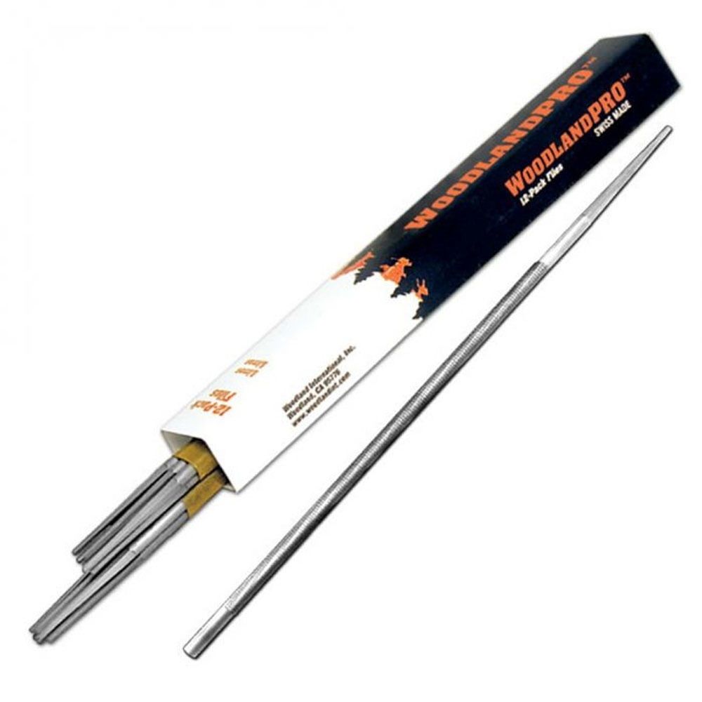 WoodlandPRO 8" Double Cut Round Chainsaw Files (7/32") Dozen