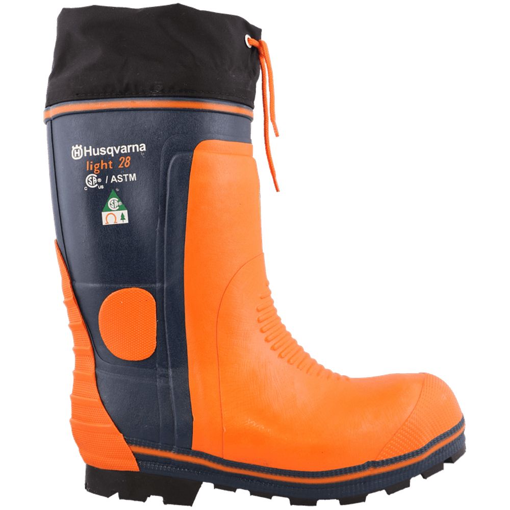 Husqvarna Rubber Waterproof Logger Boots (Size 8-1/2) Orange