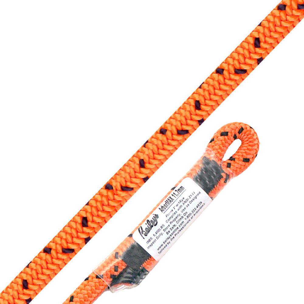 ArborMAX Flame (11.7mm) 24-Strand Climbing Rope (120' Hank with Sewn Tight Eye)