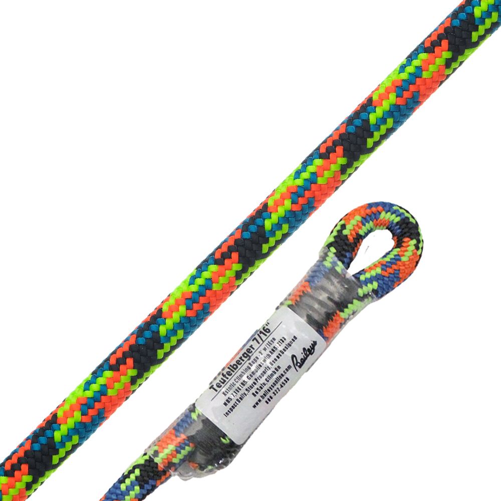 Teufelberger Xstatic (11.7mm) Kernmantle Climbing Rope (120' Hank with Sewn Tight Eye)