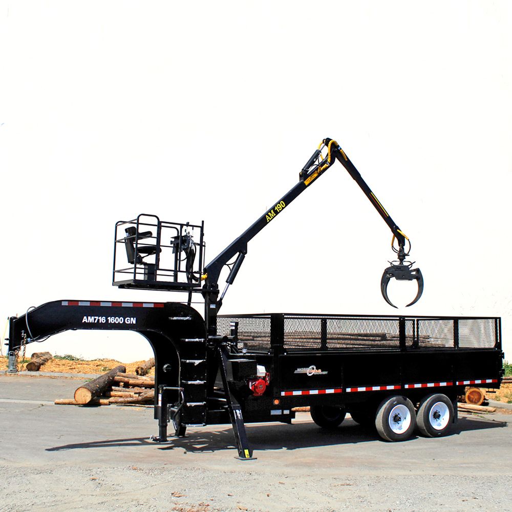 WoodlandPRO Hydraulic Dump Trailer with 19 Foot Grapple Loader