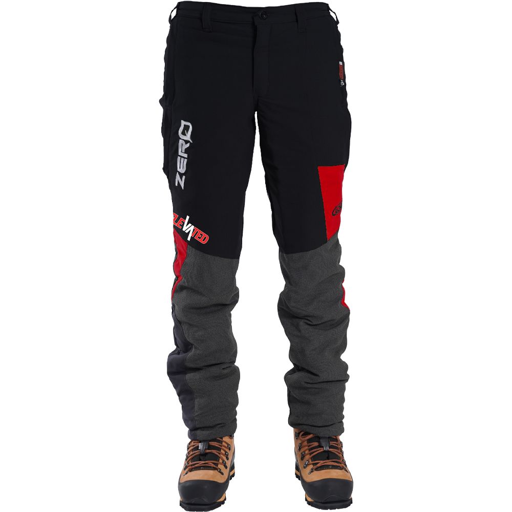 Clogger Zero Elevated Chainsaw Protection Pants (Black/Red)