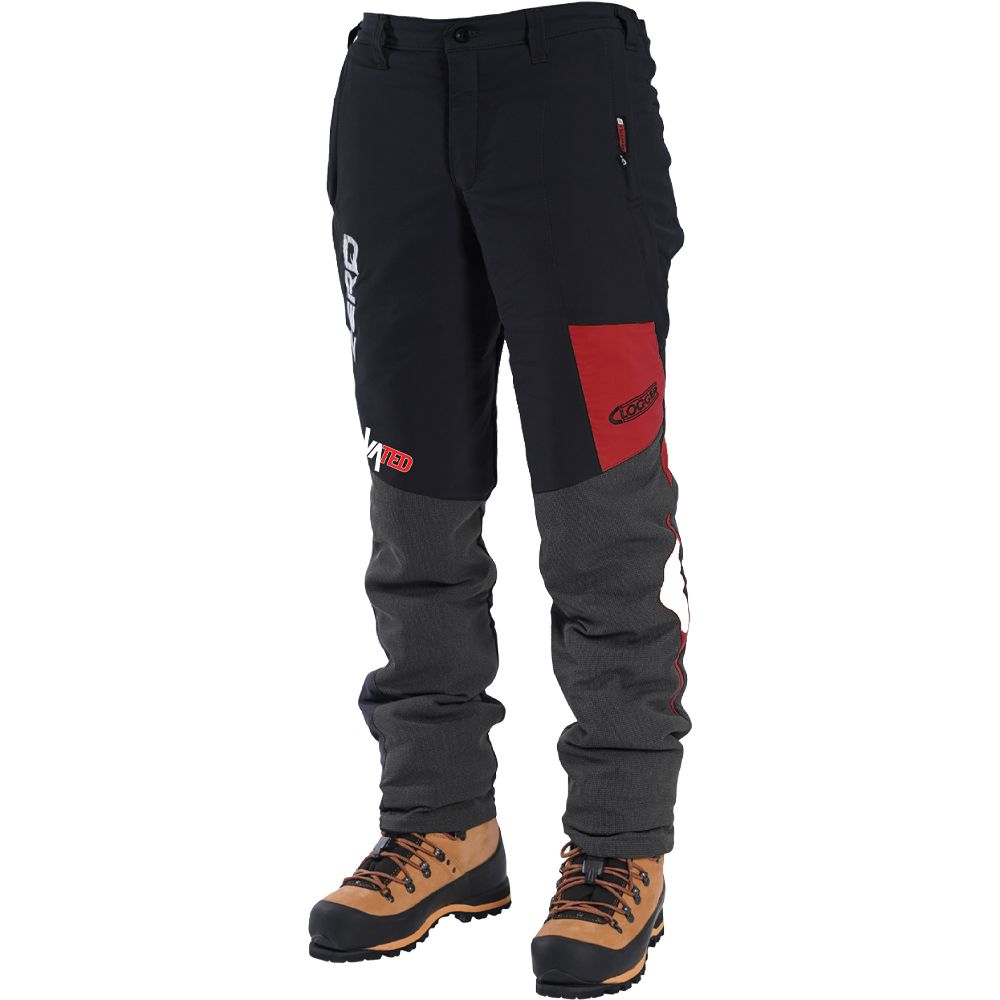 Clogger Zero Elevated Chainsaw Protection Pants (Black/Red) - CLG