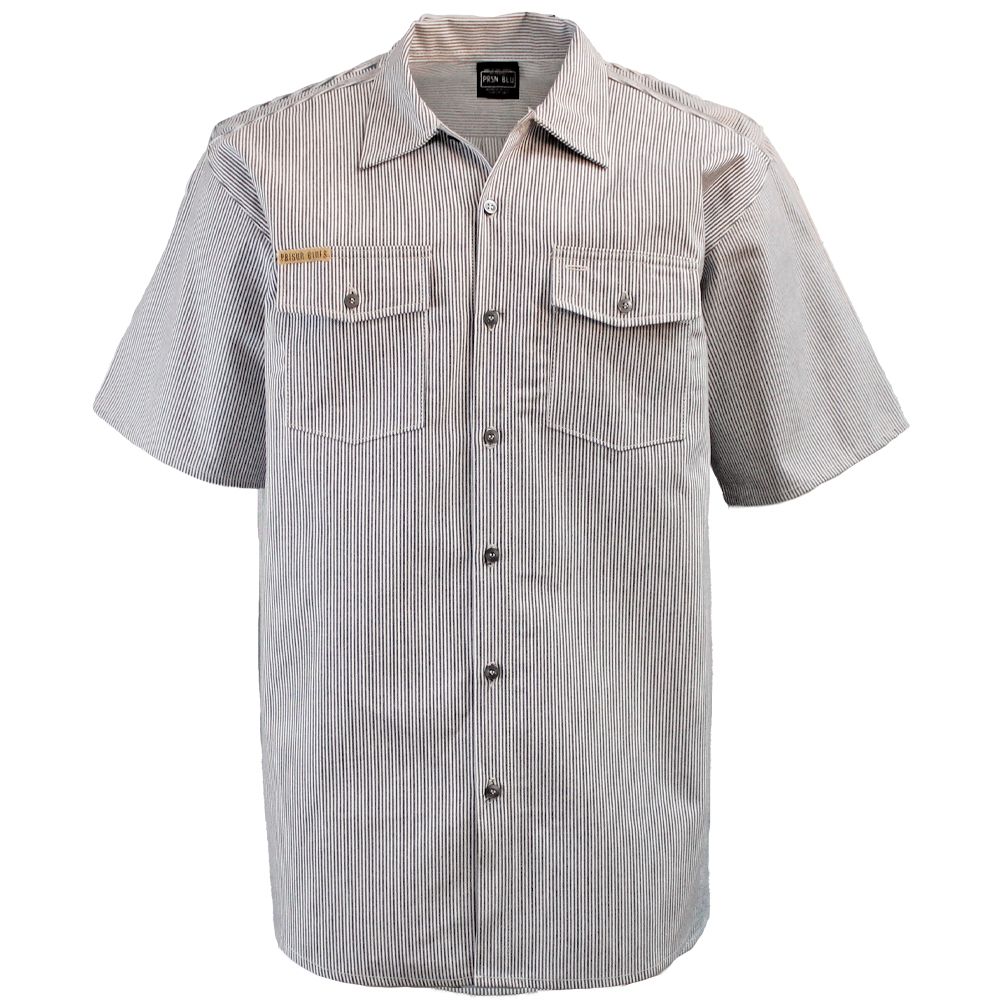 Prison Blues Short Sleeve Button Hickory Shirt - 40711