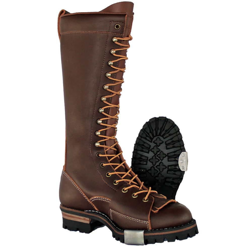 Red Dawg Lace-to-Toe Vibram Climber Boots (Brown)