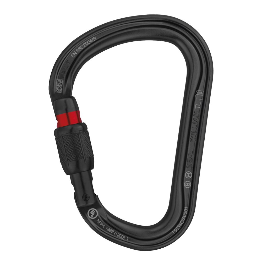 Petzl William Screw-Lock Aluminum Carabiner (Black) M36A SLN