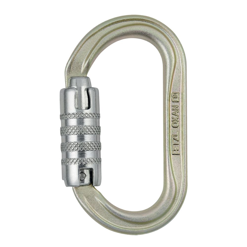 Petzl Oxan Oval Triact-Lock Steel Carabiner (Gold)