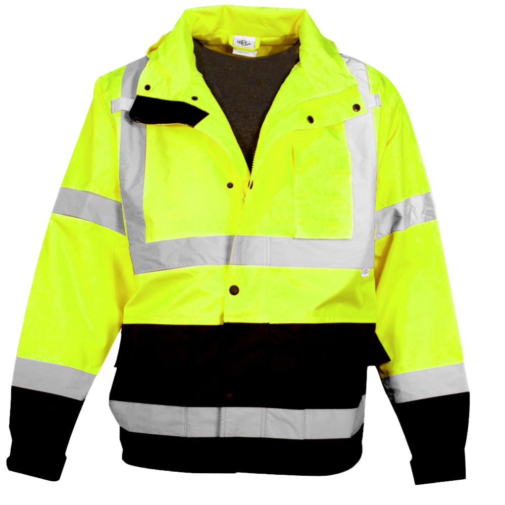 Dicke Class III Hi-Vis Safety Rain Jacket (Yellow/Black)