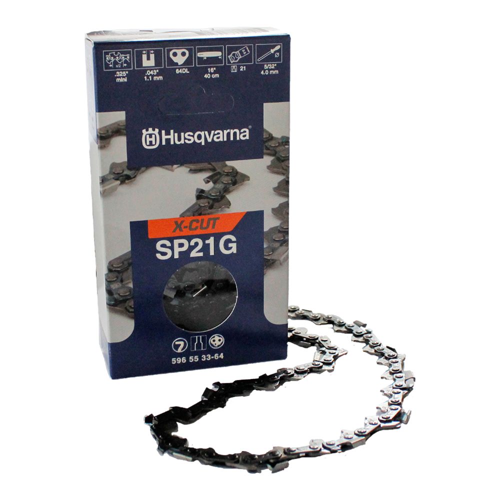 Husqvarna 16" X-Cut Narrow Kerf Chainsaw Chain Loop (SP21G 64 Drive Links) 596553364