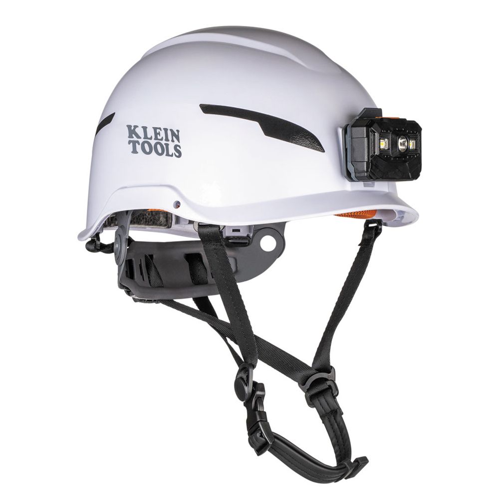 Klein Tools Safety Helmet Non-Vented Type 2 (Class E) w/Rechargeable Headlamp (White)