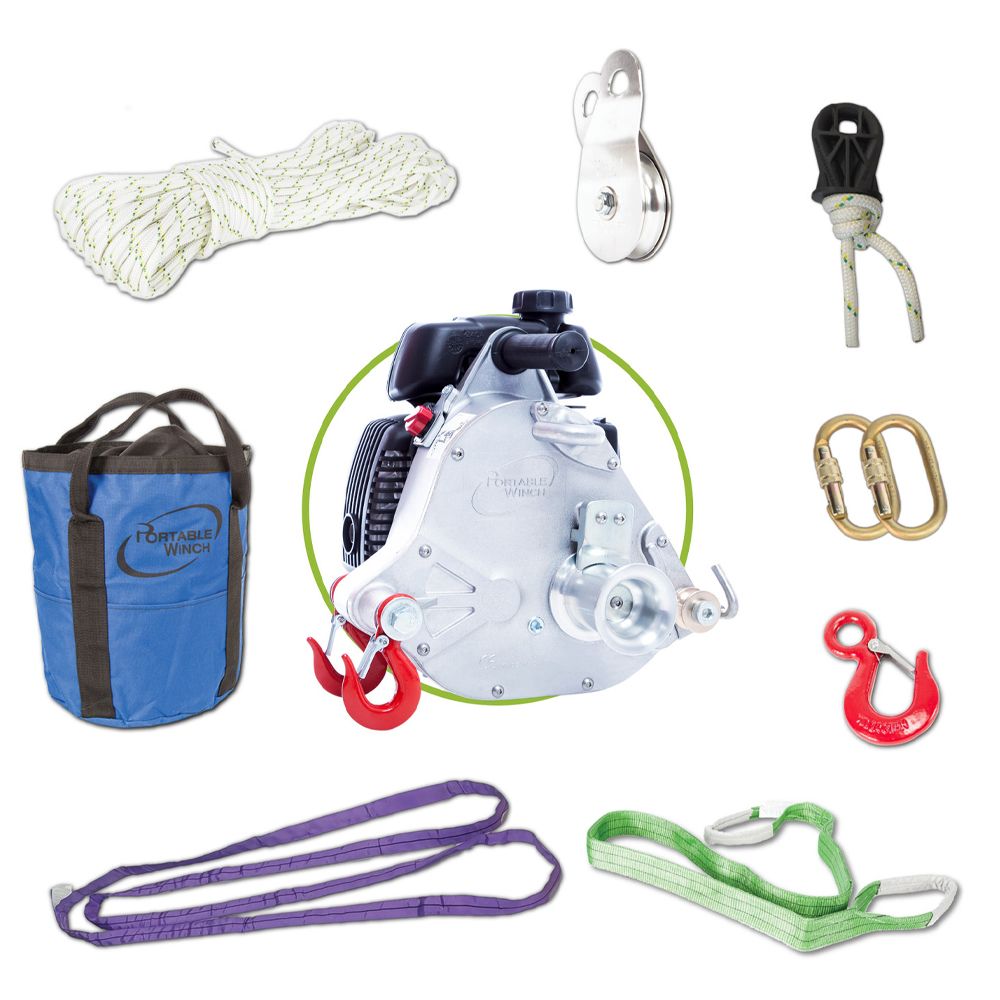 Portable Gas Powered Capstan Pulling Winch GXH50 PCW5000 w