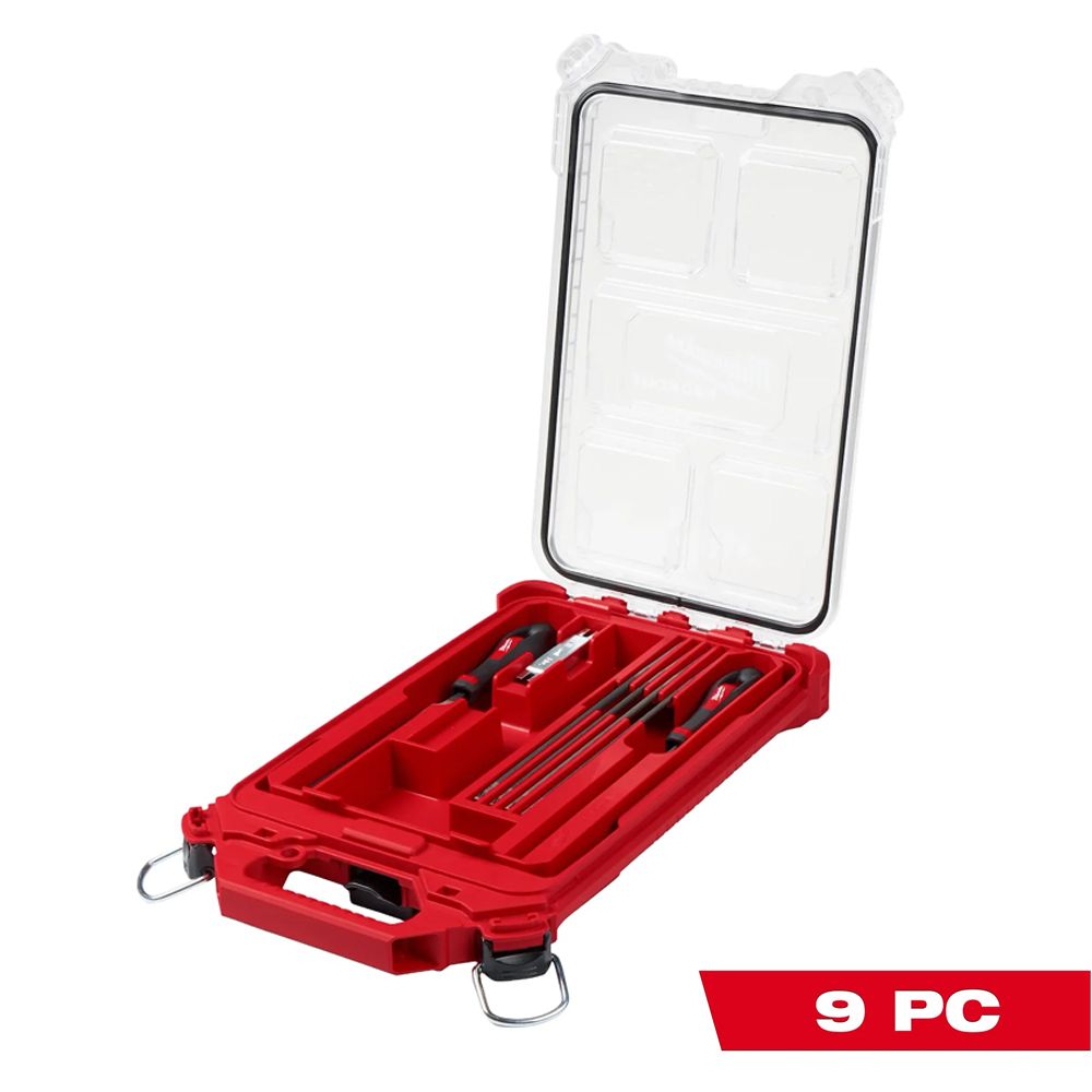 Milwaukee 9-Piece Saw Chain Sharpening Set (with Compat Organizer)