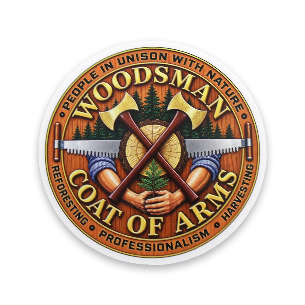 Woodsman Coat of Arms Sticker