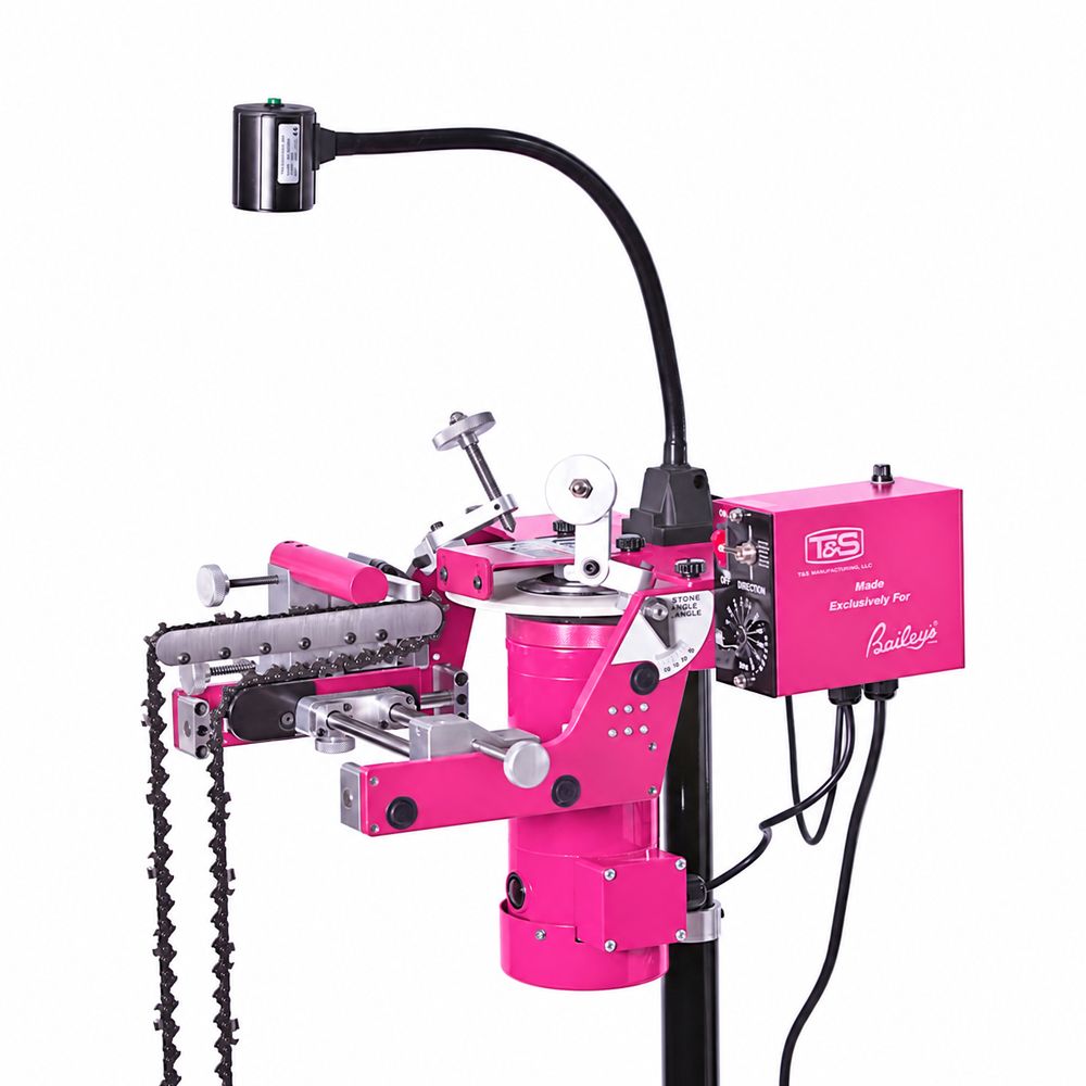 T&S Professional Chain Grinder (Square Chisel) w/ Stand-Limited Edition Breast Cancer Awareness Pink