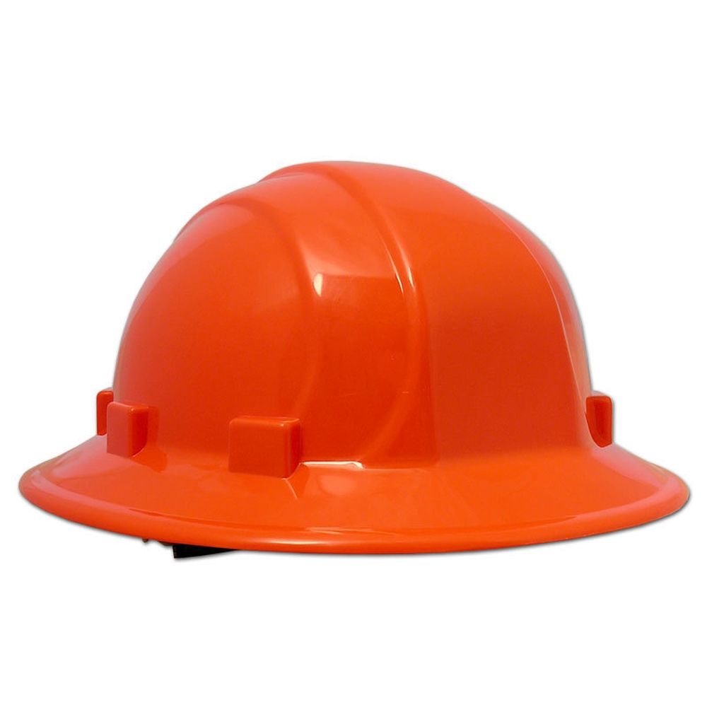 ERB Omega II Full Brim Hard Hat with Ratchet Suspension (Hi-Vis Orange)
